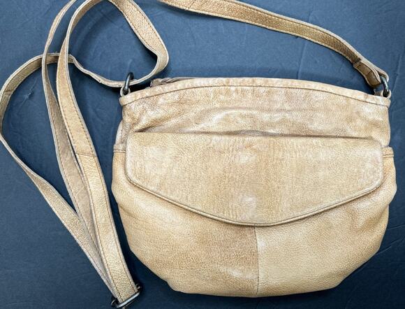 Latico Handbags - Latico NJ USA Malta Leather Crossbody Handbag Brown / Cognac Small Soft Leather